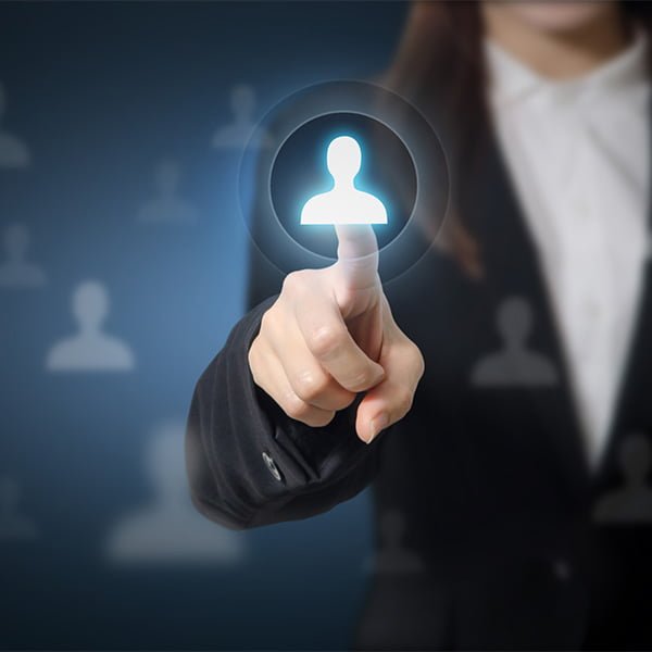 person using a touchscreen